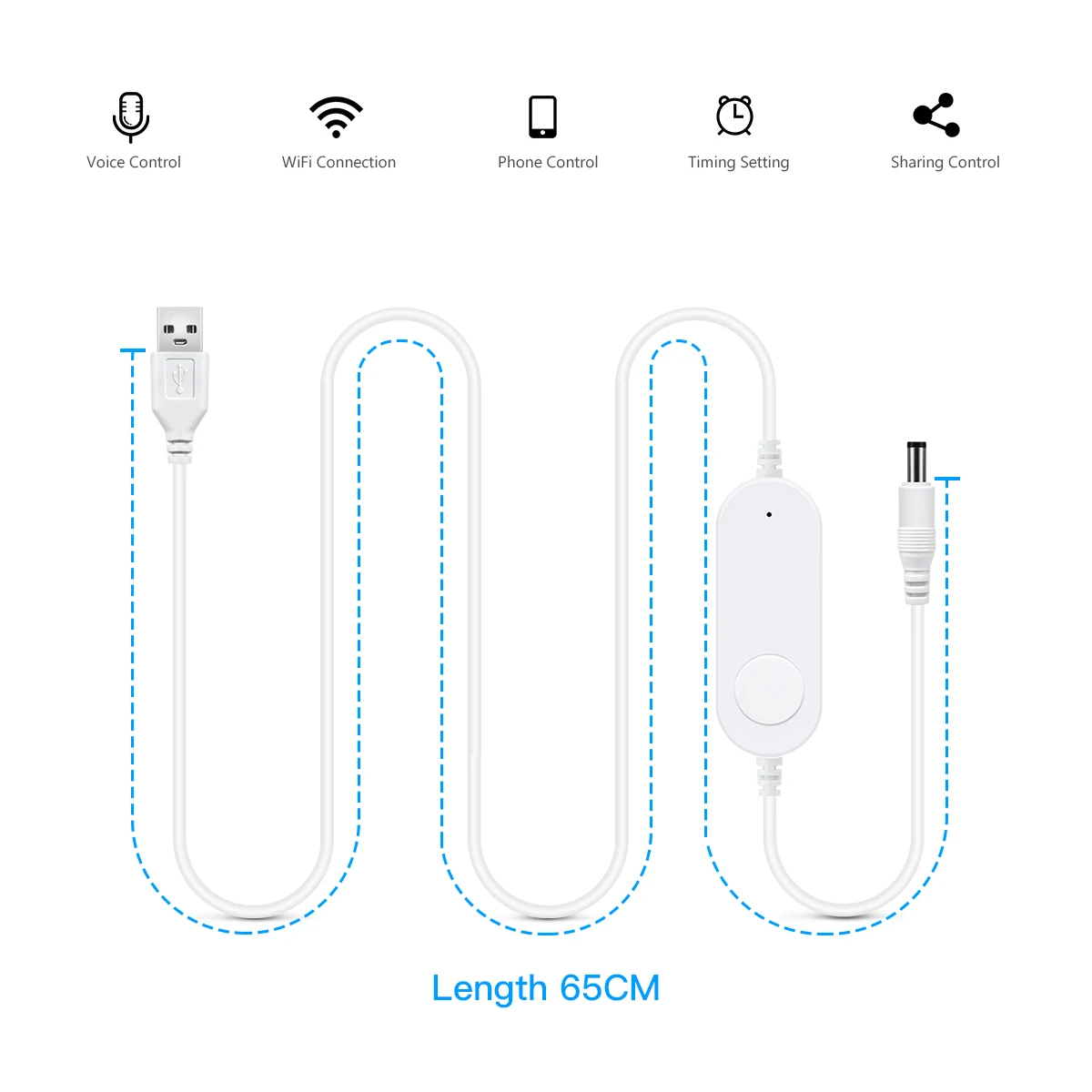 5V USB TUYA APP WiFi Jednokolorowy kontroler LED Przełącznik zdalnego sterowania Współpracuje z Alexa/Google home Dla żeńskiej taśmy LED 5V DC