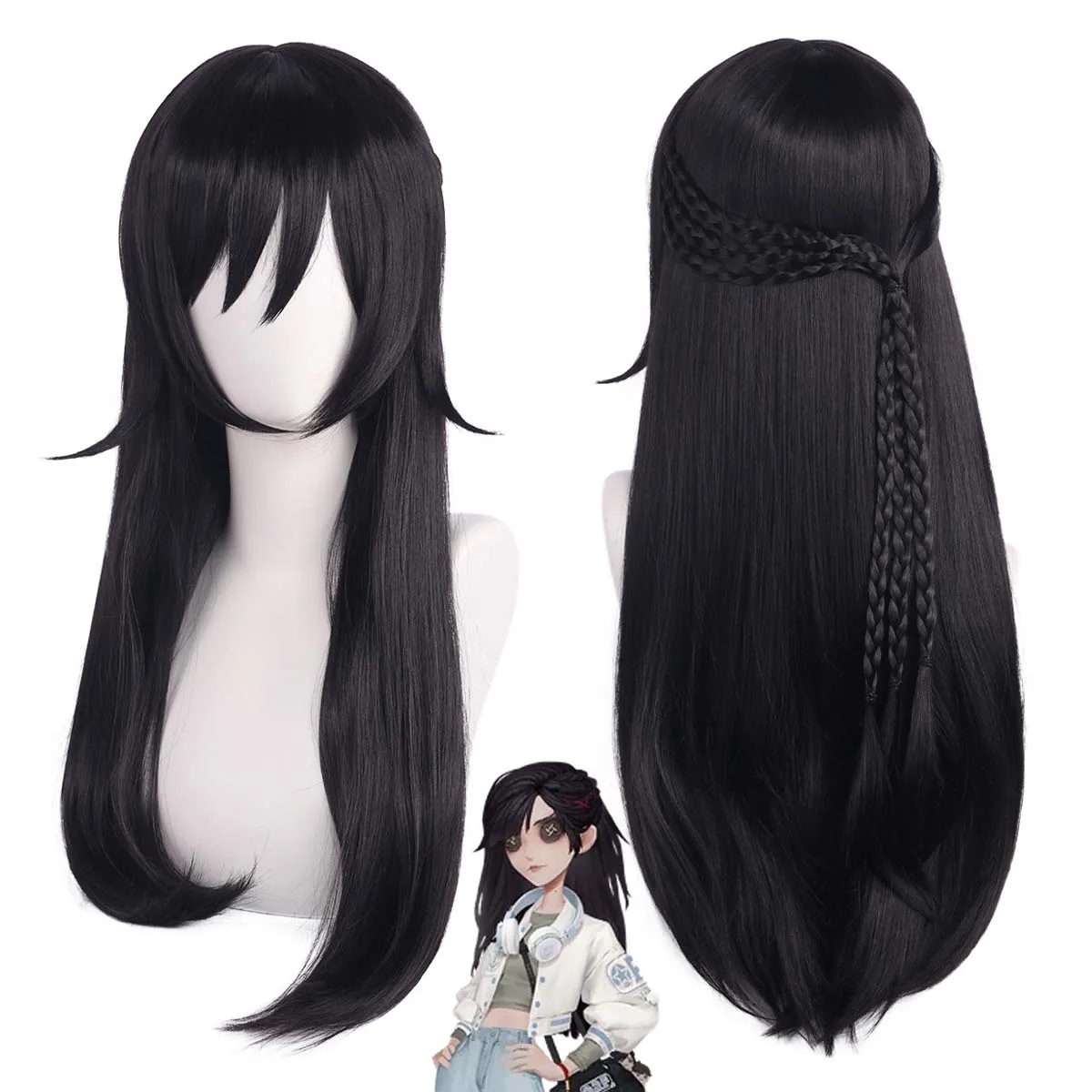 

2026 quality Goods Antiquarian Qi Shiyi Cosplay Long Black Wig