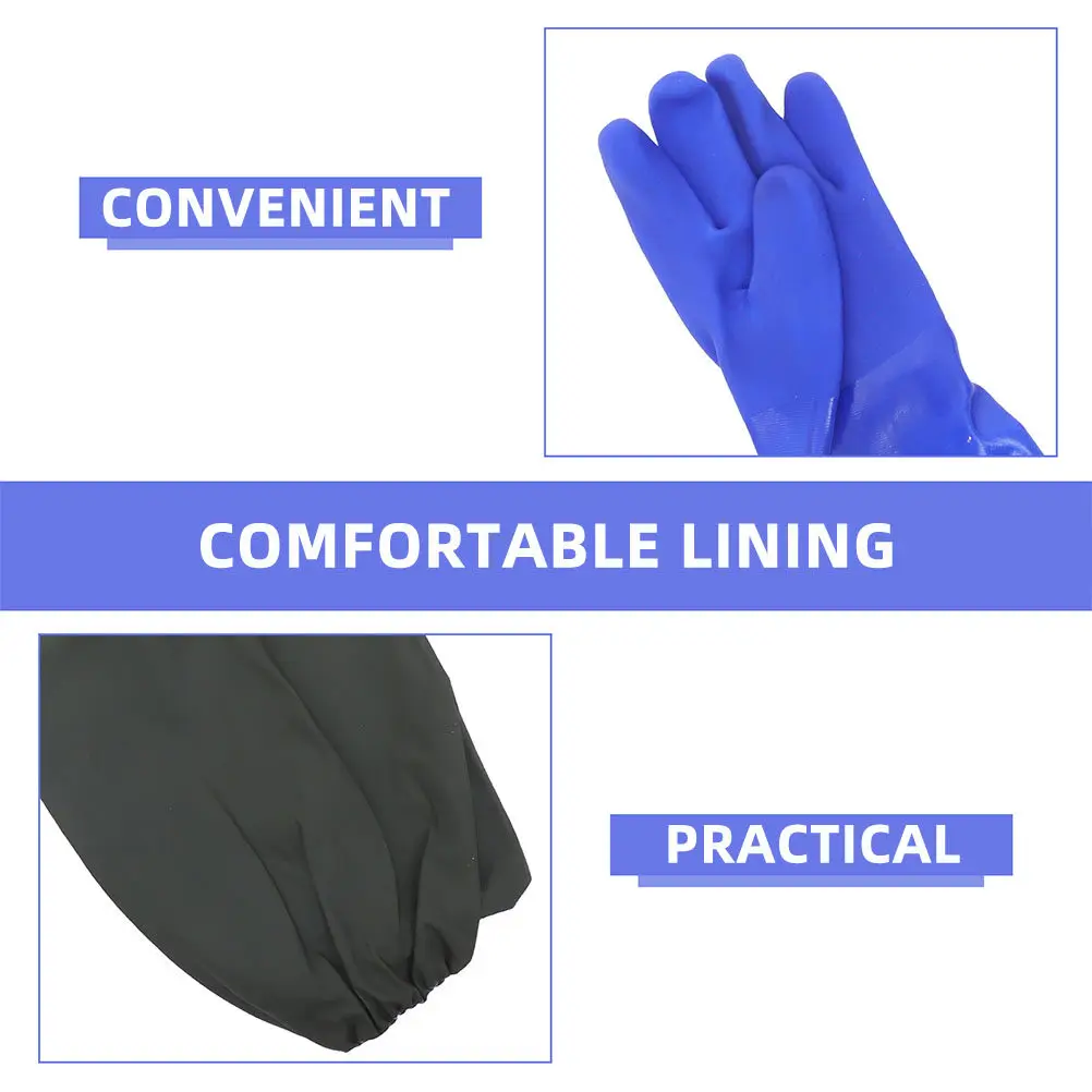 2Pairs Elbow Length Waterproof Rubber Gloves for Dishwashing Kitchen Cleaning Heavy Duty Long Cuff Chemical Resistant Cleaning