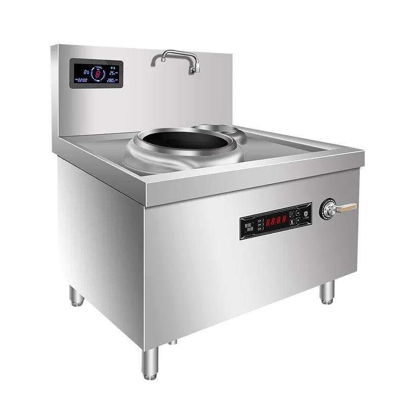 Commercial High Power Induction Cooker 15Kw Stir Fry Stove Electric Frying Hob Stainless Steel Strong Flame