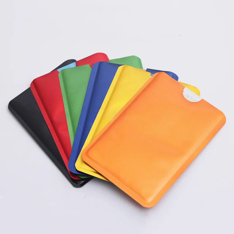 Imagem -05 - Anti Scan Rfid Sleeve Protector Anti Theft Credit id Card Holder Titular da Folha de Alumínio Venda Quente 10 Pcs