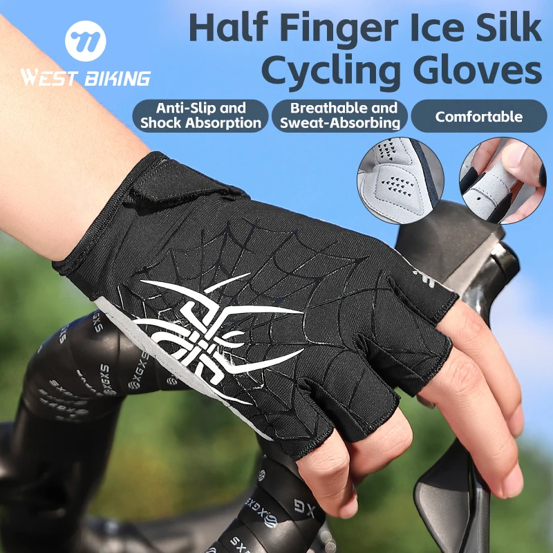 

WEST BIKING Cycling Gloves Sports Breathable Half Finger Bicycle Riding Gloves Shock MTB Road Mountain Bike Gloves for Men Women