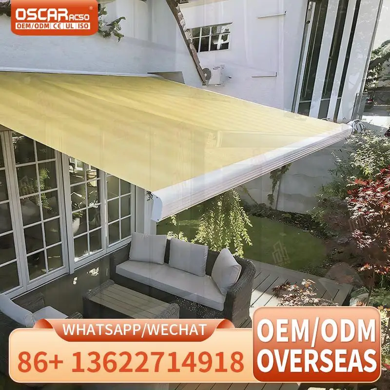 

Wholesale Polyester Fabric Awning LED Anti UV Retractable Electric Outdoor Sun Shade with Aluminum Alloy Frame for Patio Garden