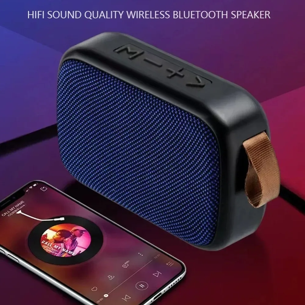 مكبر صوت لاسلكي محمول عالي الجودة بطاقة TF إدراج البلاستيك راديو FM باس SuBwoofer في الهواء الطلق