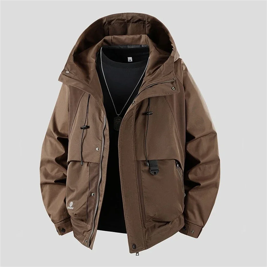 11XL Plus Size Windbreaker Cargo Jacket Men Spring Autumn Jacket Coat Fashion Casual Hooded Jackets Male Big Size Outerwear