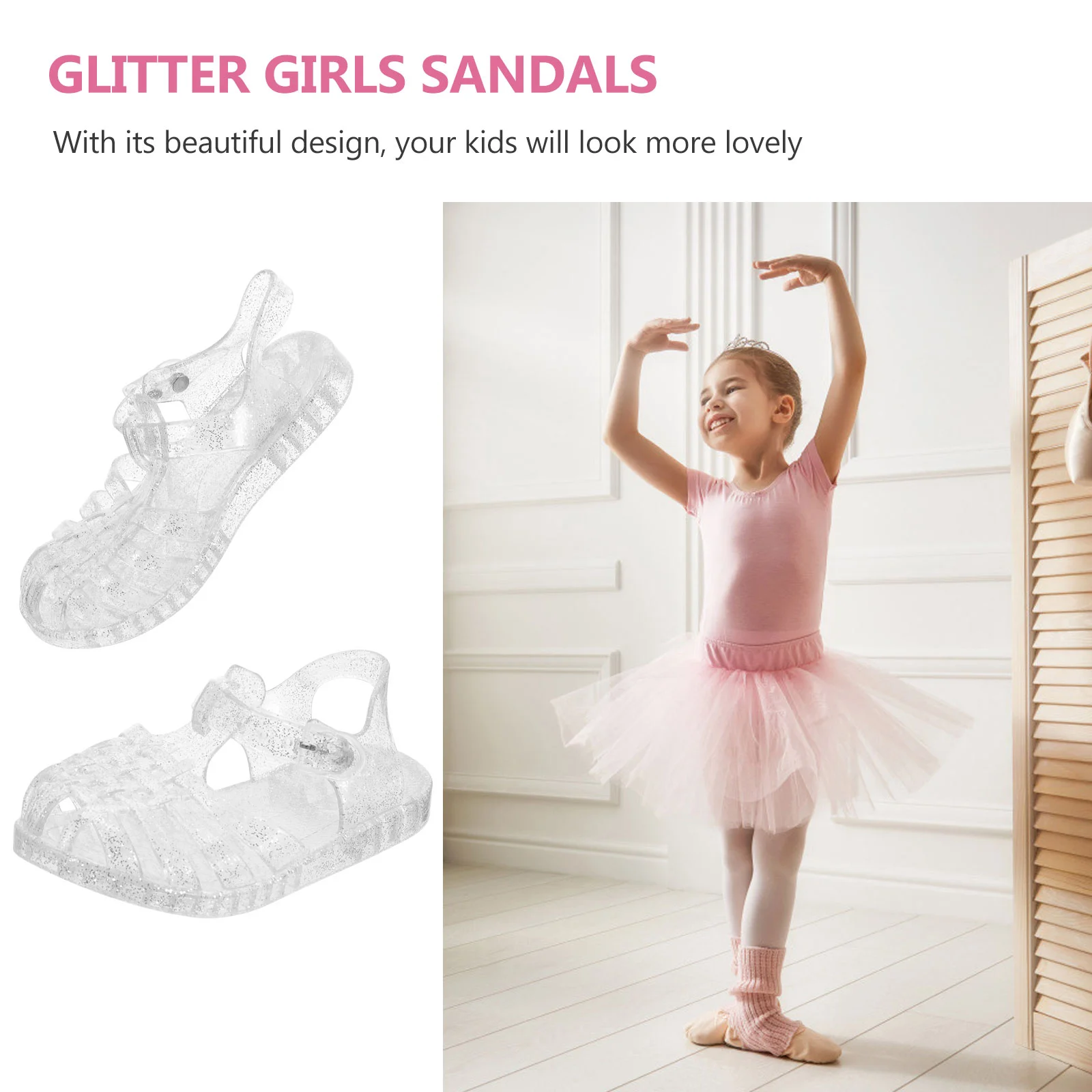 1 Pair of Adorable Summer Children Beach Sandals Beautiful Girl Sandals