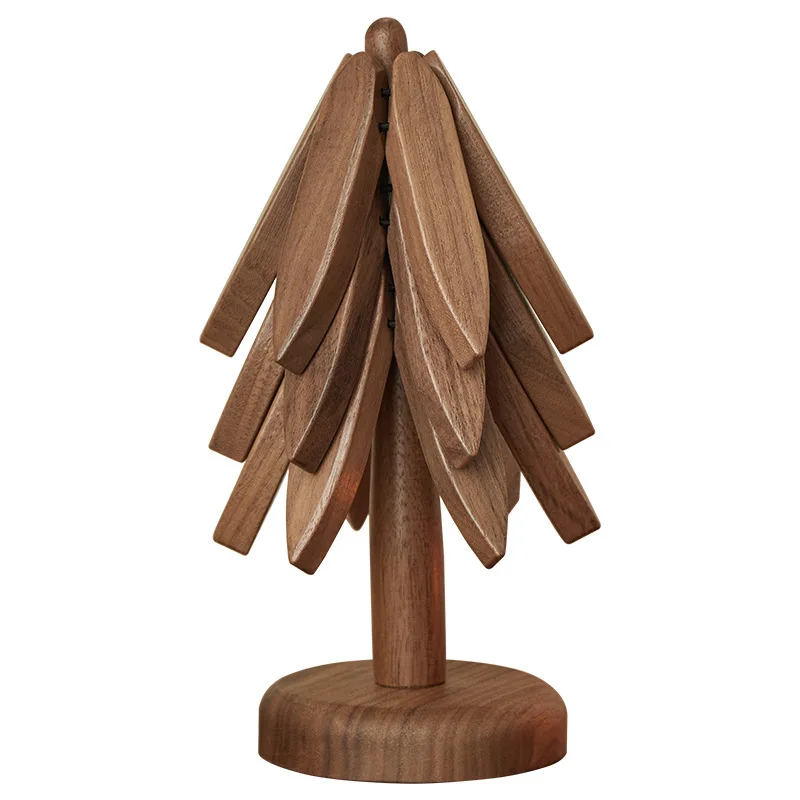 CX black walnut insulation mat, solid wood anti-scalding log tea tray tabletop ornament