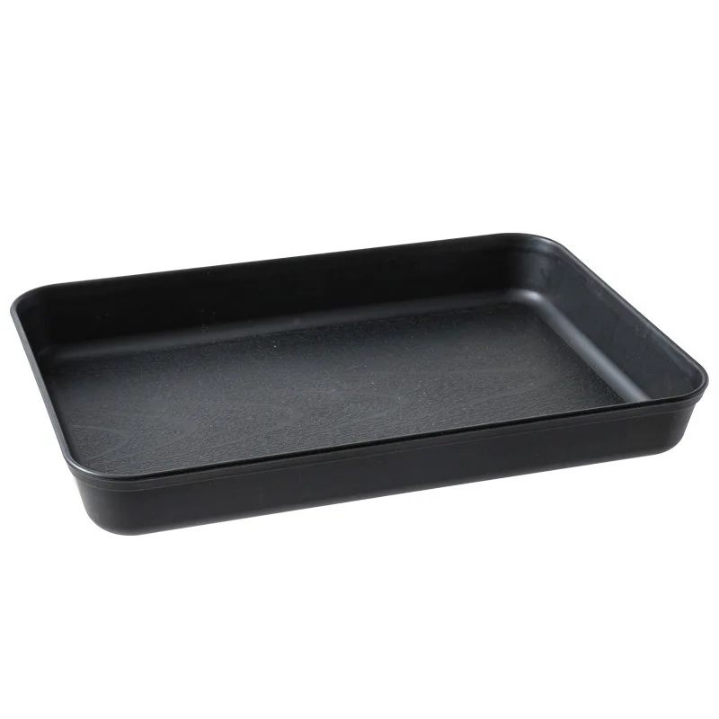 Imitation Wood Grain Plastic Tray Ins Style Dessert Plate Coffee Cup Storage Tray for Cafe Restaurant