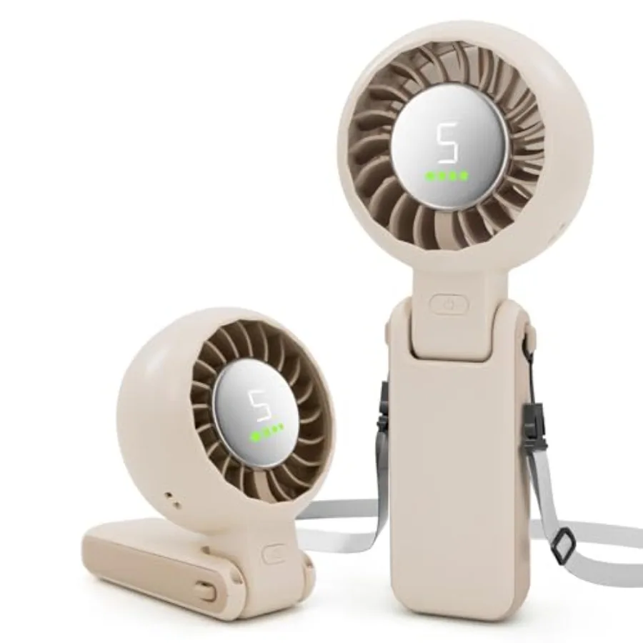 

Portable Handheld Turbo Fan Foldable Personal Fans, 5 Gear Wind, 4000mAh Rechargeable Battery Operated, Up to 16 Working Hours,