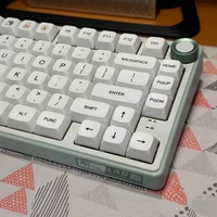 Teclas PBT blancas minimalistas con 120 teclas, teclas de teclado mecánico con perfil XDA multilingüe coreano, ruso y español, F75 GMK87