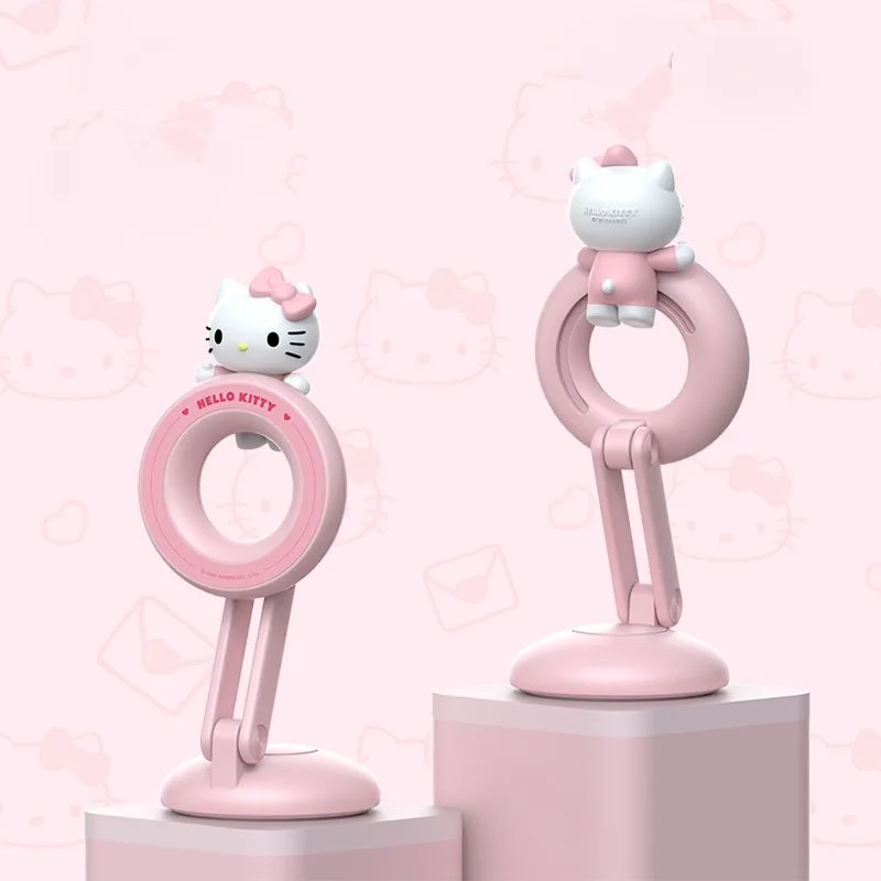 Sanrio Hello Kitty – support de téléphone rotatif magnétique en Pvc, support de navigation pratique pour voiture, support d'affichage de bureau, cadeaux de saint valentin