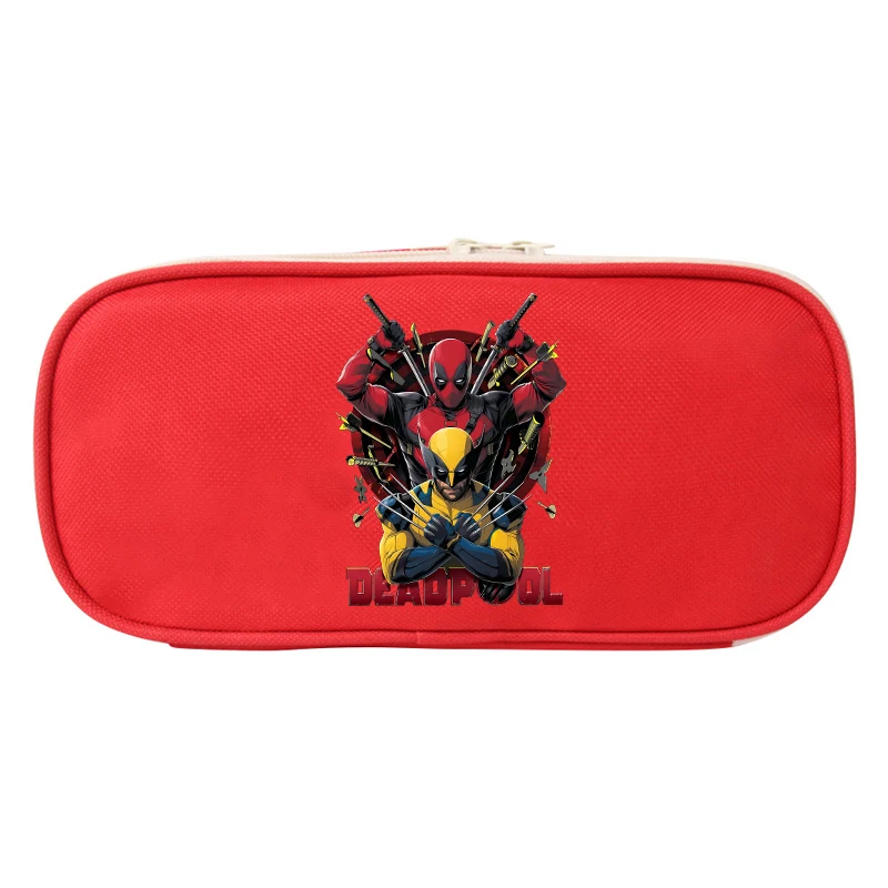 Deadpool & Wolverine Pencil Cases New Marvels Anime Expression Stationery Bags Student School Pen Pouch Kids Gifts Hot Sales