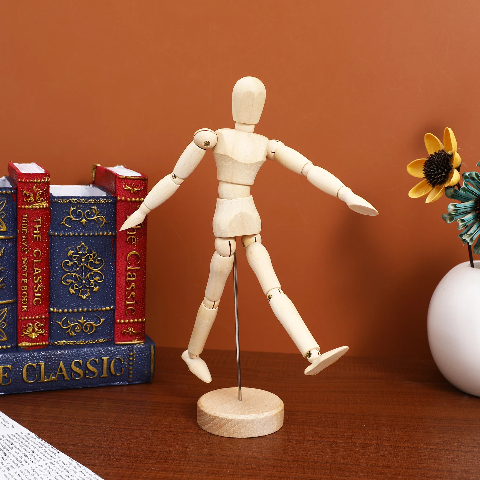 Wooden Drawing Mannequin Artist Poseable Figure for Sketching Human Model Adjustable Joint Teaching Aids Supplies
