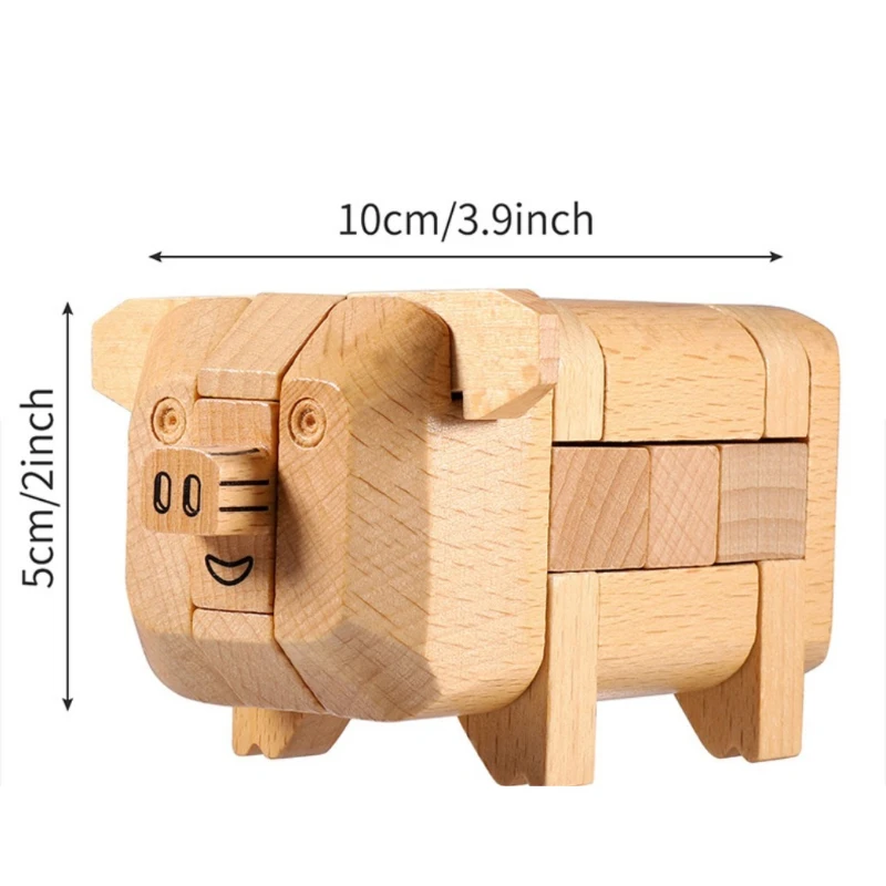 لغز قفل خشبي تجميع اللبنات لعبة الأطفال نموذج بناء مجموعات هواية النمذجة الحرفية طفل الكبار لعبة نموذج أطقم #6