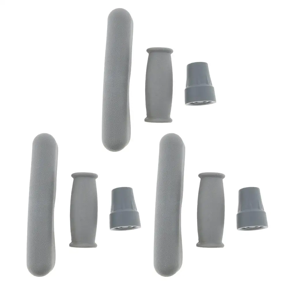

Comfort Crutches Handle Covers Gray Replacement Pads Orthopedic Moisture Wicking for Walking Crutches Support