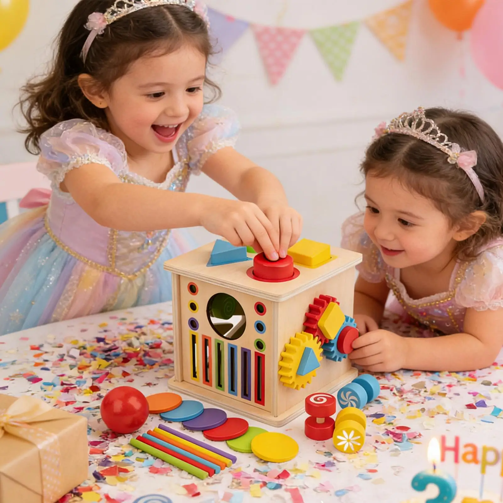 

Деревянный кубик активности 8 в 1, деревянная развивающая игрушка, игровой куб для вечеринки, игровой комнаты, класса, дома, дня рождения, девочек, мальчиков, детей 1–6 лет