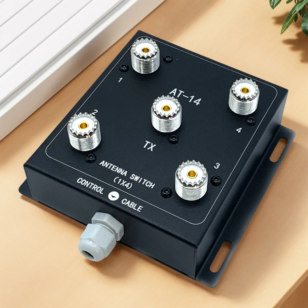 AT-14 High-Power 4-Channel Coaxial Remote Antenna Switch For Easy Switching 1.8MHz-60MHz 500W PEP Antenna Splitter Signal Switch