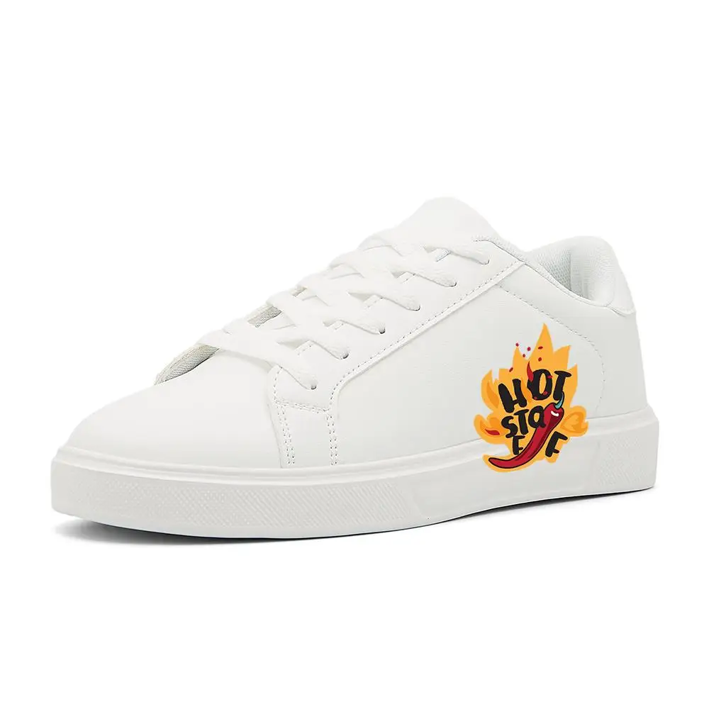 

Men's White Leather Sports Sneakers: Versatile – Fashionable, Durable for Date & Outdoor