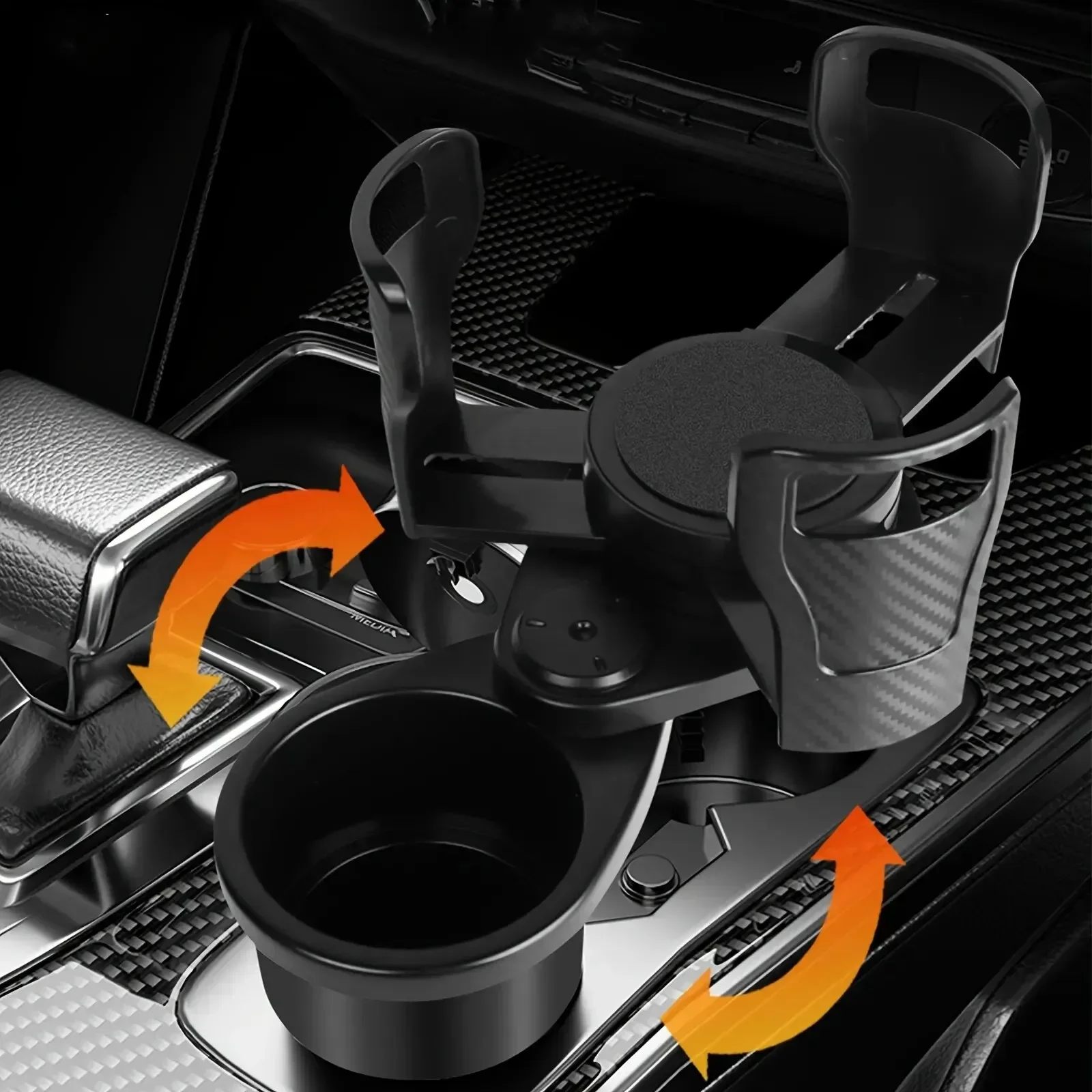 2 In 1 Vehicle Mounted Cup Holder Slip-proof 360 Degree Rotating Water Car Cup Holder Multifunctional Auto Accessory Worldmuma