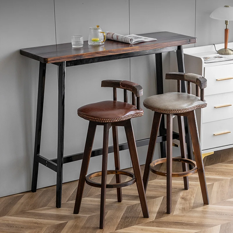 

Salon Retro Bar Chair Nordic European Vintage Barstool Bar Chair Dining Counter Taburetes Altos Cocina Restaurant Furnitures