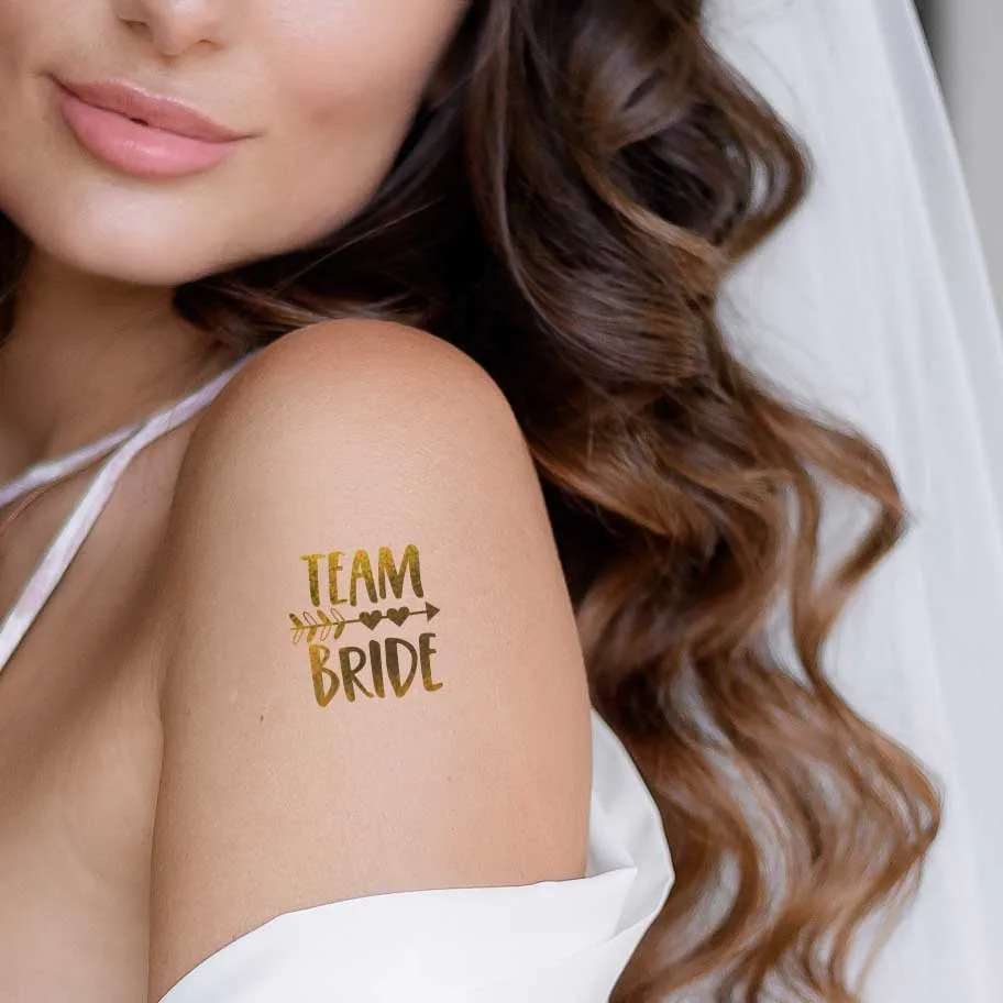 Single Bride Tattoo Model 6-gold gilding-5,5 cm x-temporary Tattoo