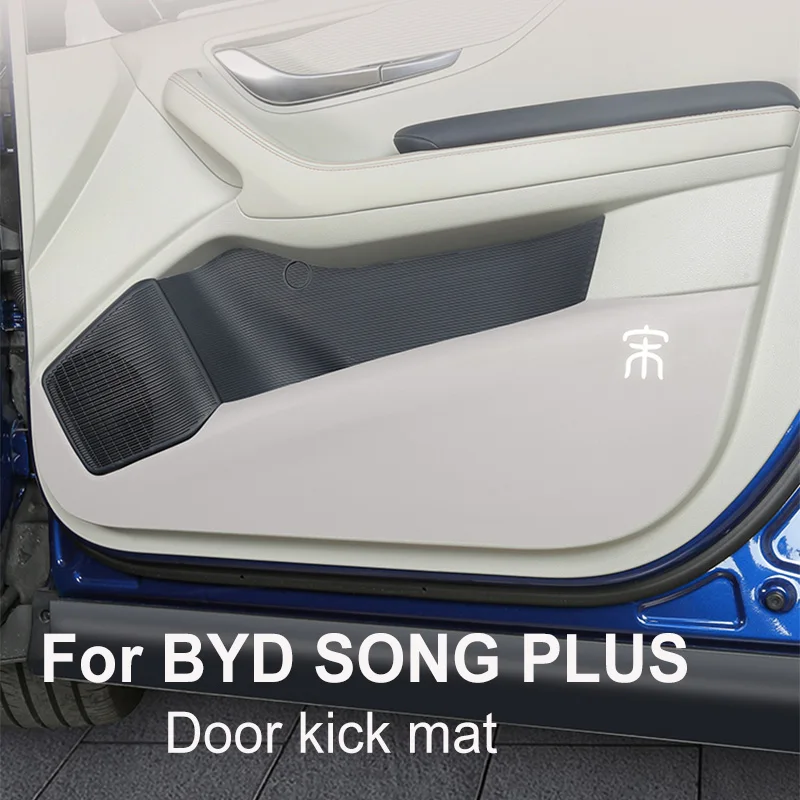 

For BYD SONG PLUS DM-i EV 2021 2022 Car Door Anti Kick Mat Pads Interior Protective Pads Trim Kick Decoration Leather Plates