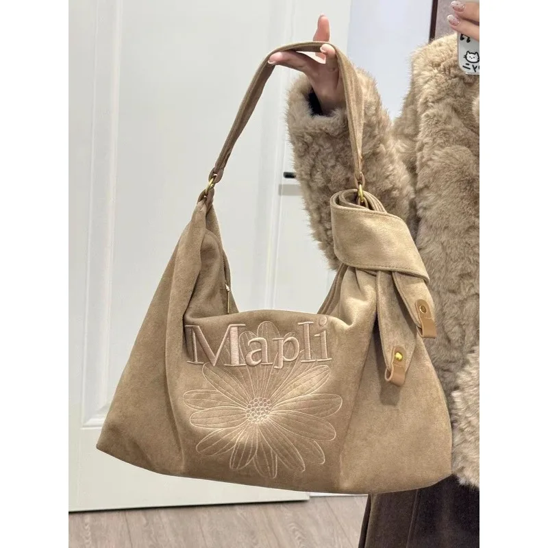 

Новая женская сумка-тоут с вышивкой в стиле Simple Wind: изысканная, повседневная, уникальная, в стиле Lazy Wind