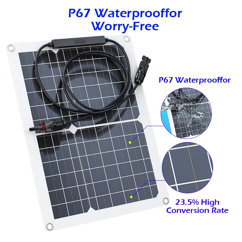 30W-600W Flexible Solar Panel 12V Battery Charger Dual USB With 10A-60A Controller Solar Cells Power Bank for Phone Car Yacht RV