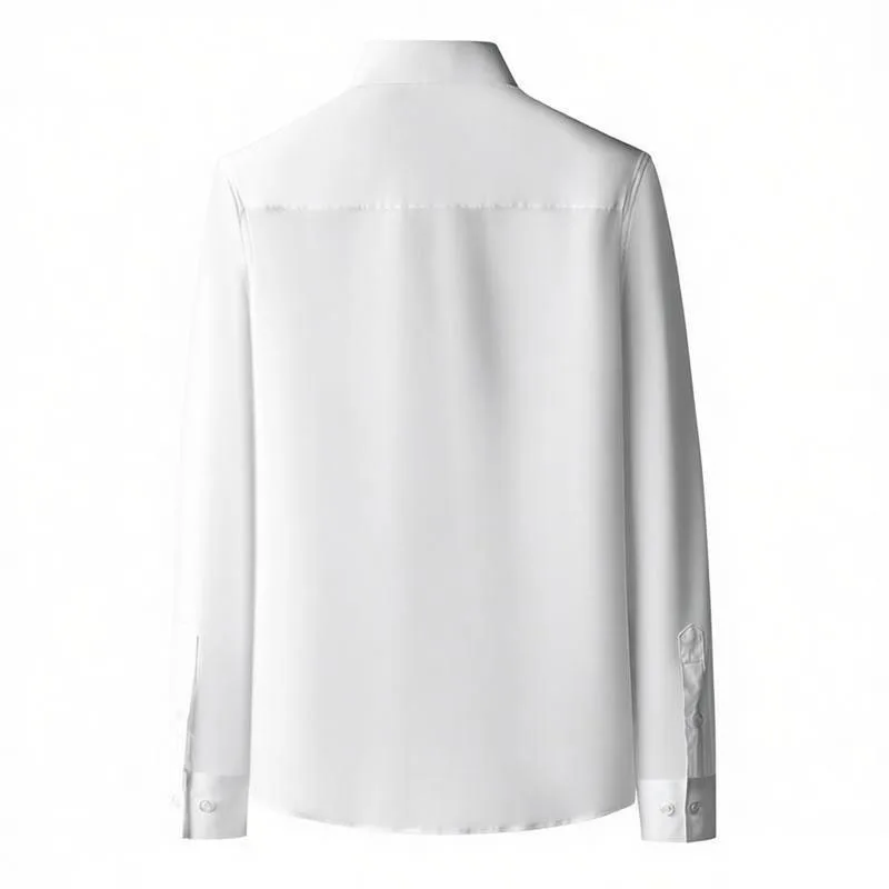 Rhinestone Embellishment Horse Printed Long Sleeve Shirt For Men White / Black Wrinkle-Free Dress Shirts