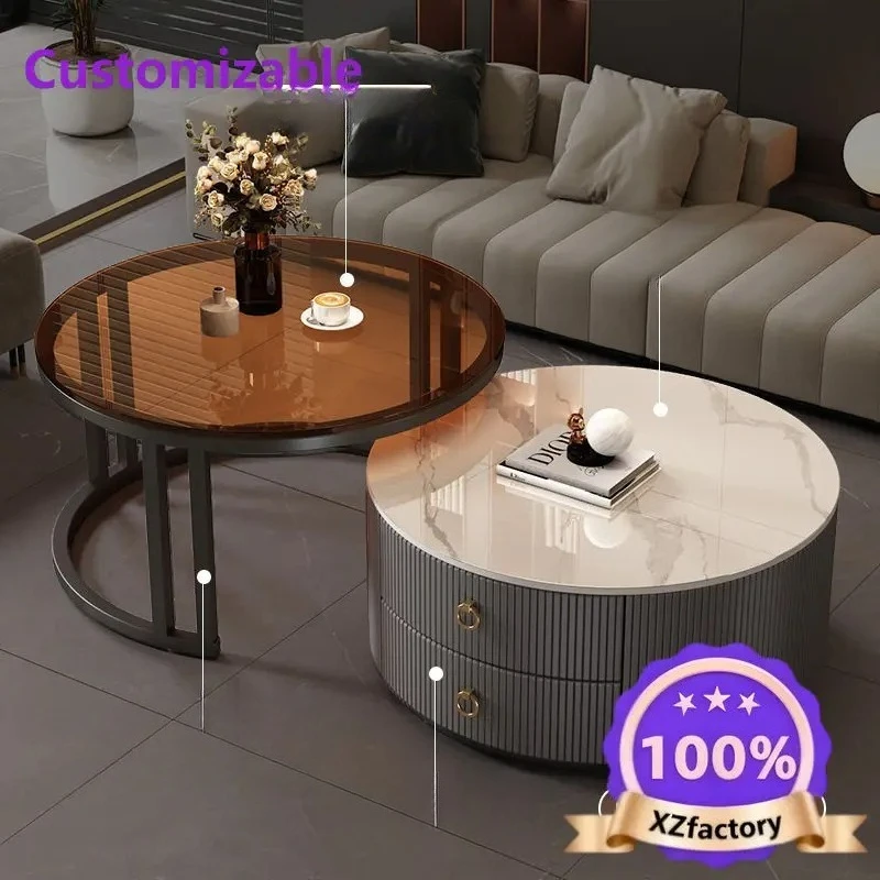 Factory Direct 2026 Top RatedMesa de centro redonda simple de lujo ligera
