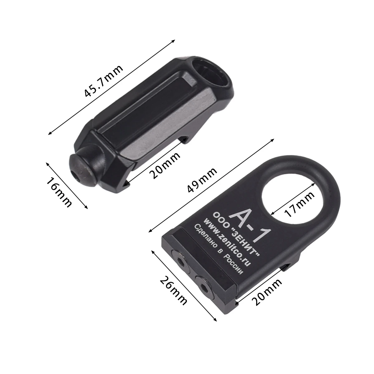 Tactical Airsoft Zenitco A-1 QD Sling Mount Base Strap Buckle 20mm Rail Toy accessori Rail Mount Sling Adapter Loop