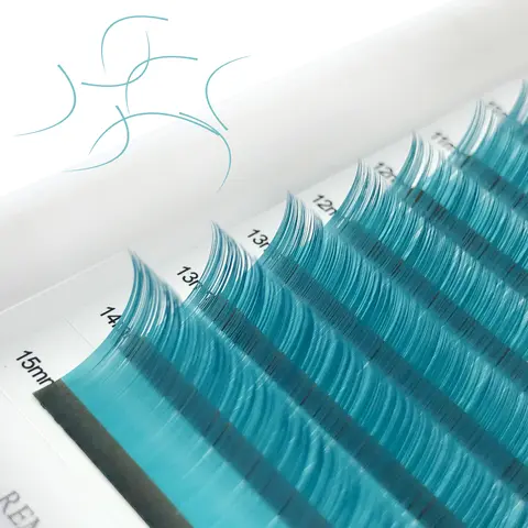 Comango 12Rows Ombre Gradient Pink Red Blue Purple Color Eyelash Extension Individual Faux Mink False Eye Lashes Makeup