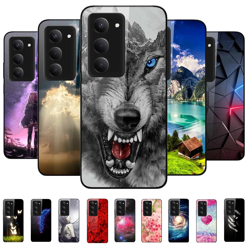 حافظة زجاجية لهاتف Xiaomi Redmi 15 5G 4G ممتص الصدمات Redmi15 Space Coque غطاء خلفي من الزجاج المقسى لهاتف Redmi15 5GGlobal Glass Funda 15 4G