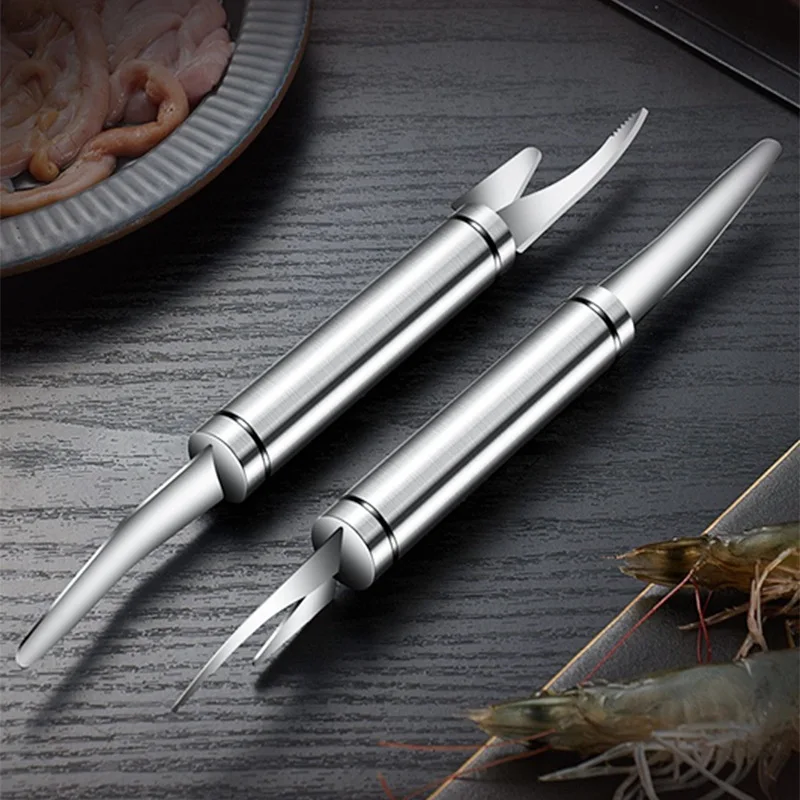 

304 Stainless Steel Multipurpose Shrimp Line Knife Fish Scale Knife Shrimp Deveiner Tool Seafood Knives Kitchen Tool