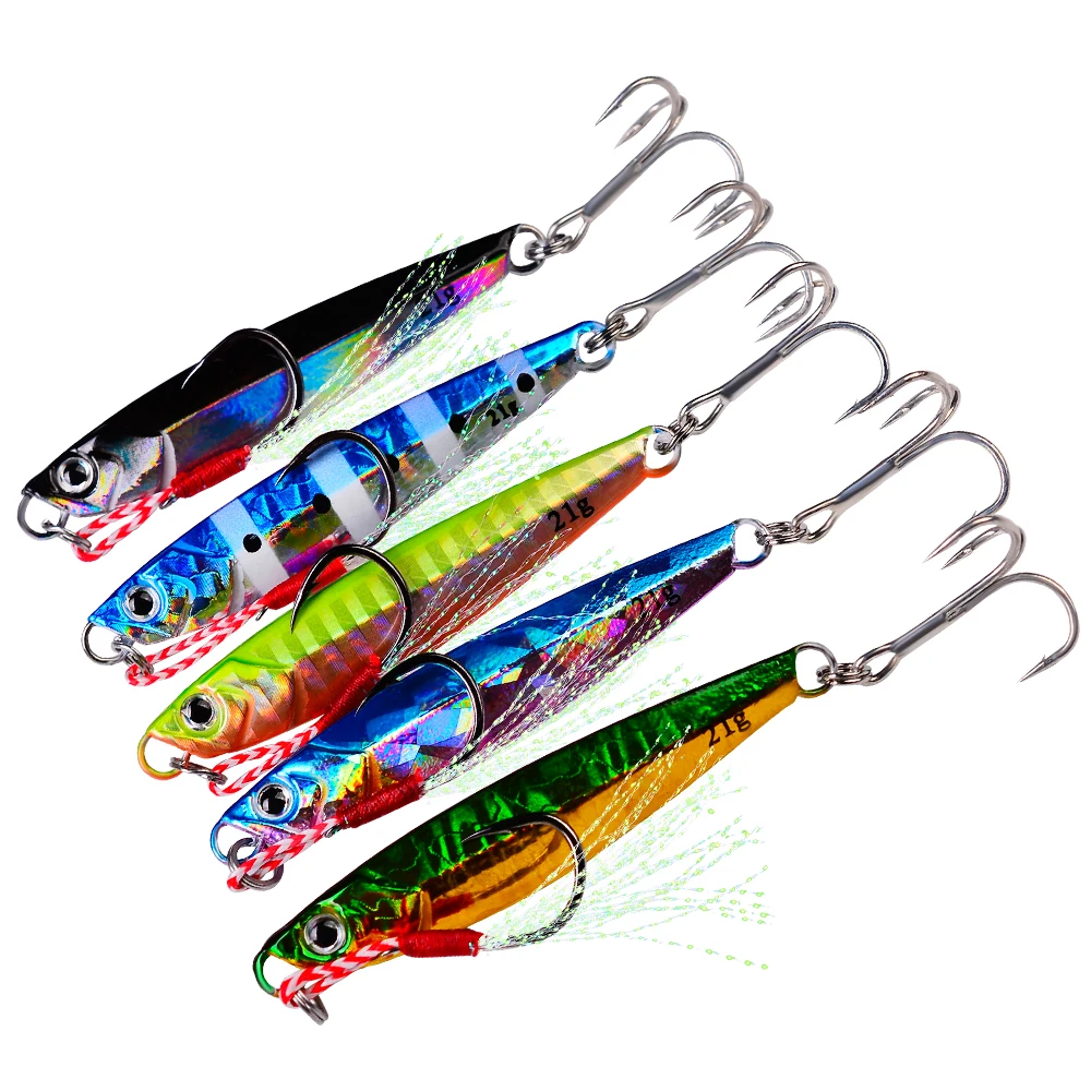 1pcs  Bass Fishing Bait Jig Fishing Lures Weights 7-21g Fish Metal Jigs Saltwater Lures Long Shot Isca Artificial Jigging Lure