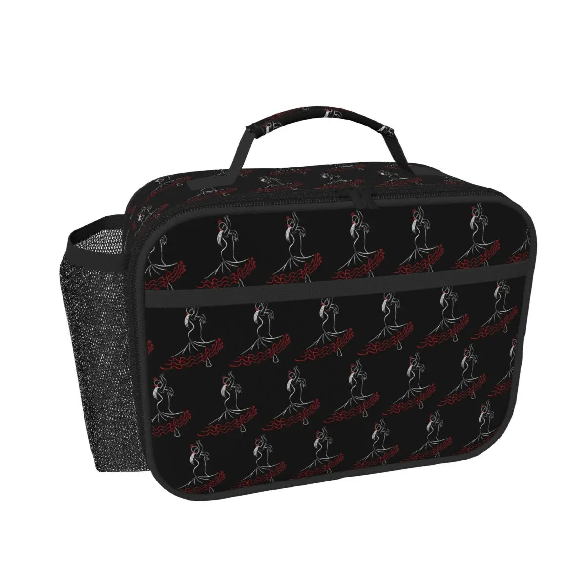 Spain Flamenco Dancer Front Insulated Lunch Bag for Women Kids Portable Food Boxes Thermal Lunch Box Tote