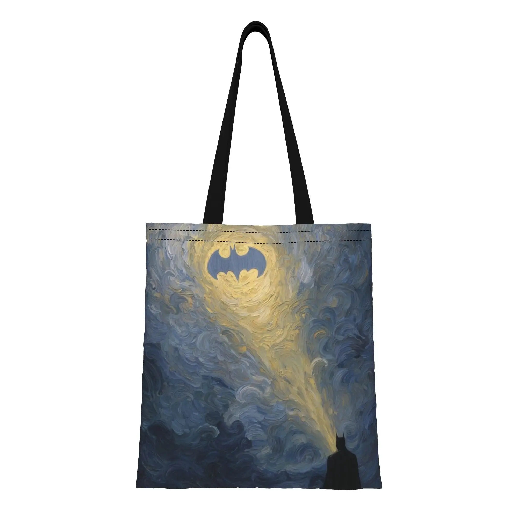

Back to school season Heroic Anime Batman Canvas Tote Bag Perfect for Grocery Women's Top-Handle Bags