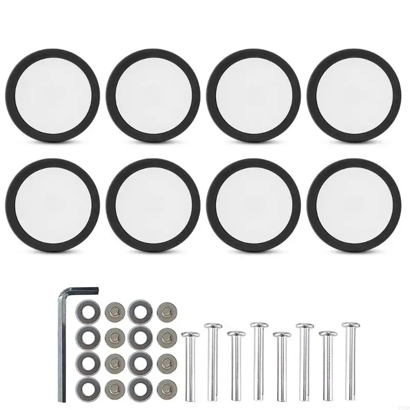 

340D Suitcase Spinner Replacement Set of 8Pcs 55x12mm Rubber with 2 Size Axles