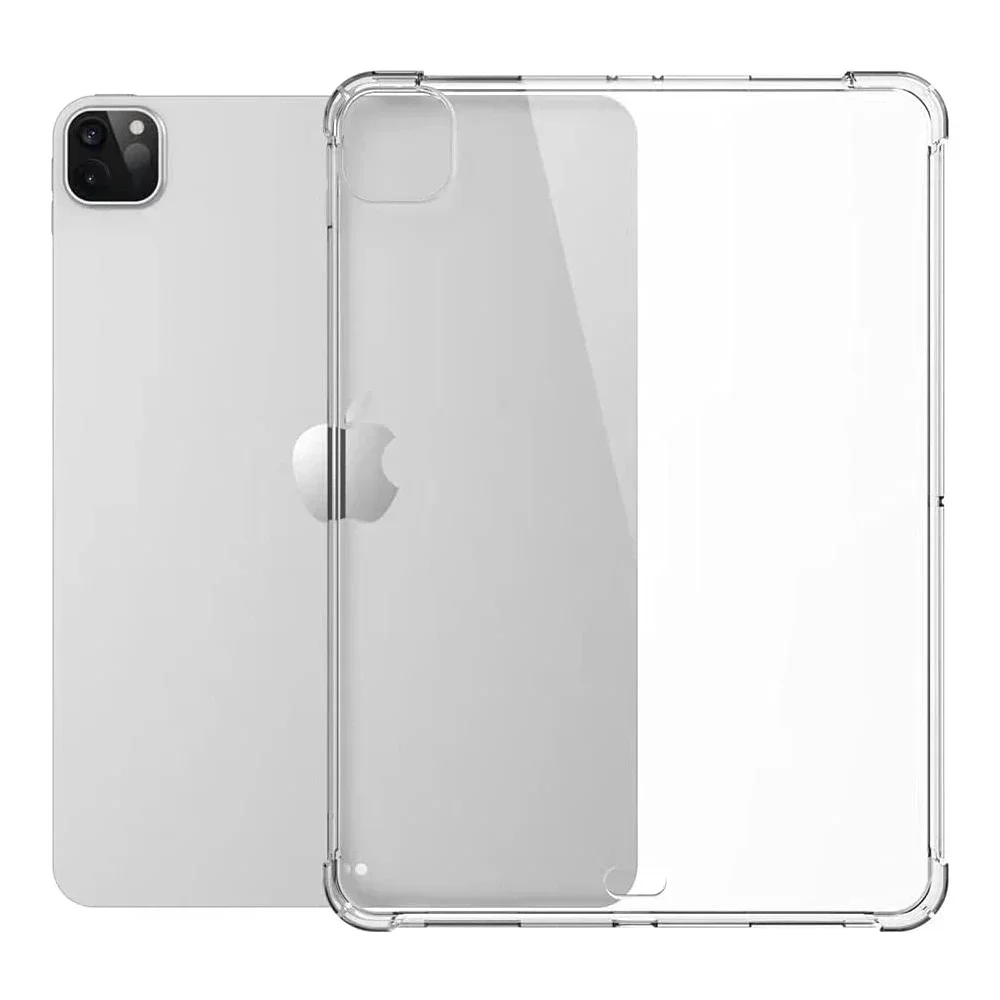 Capa transparente para apple ipad pro 11 12.9 2015 2017 2018 2020 2021 2022 à prova de choque macio tpu silicone escudo tablet volta caso