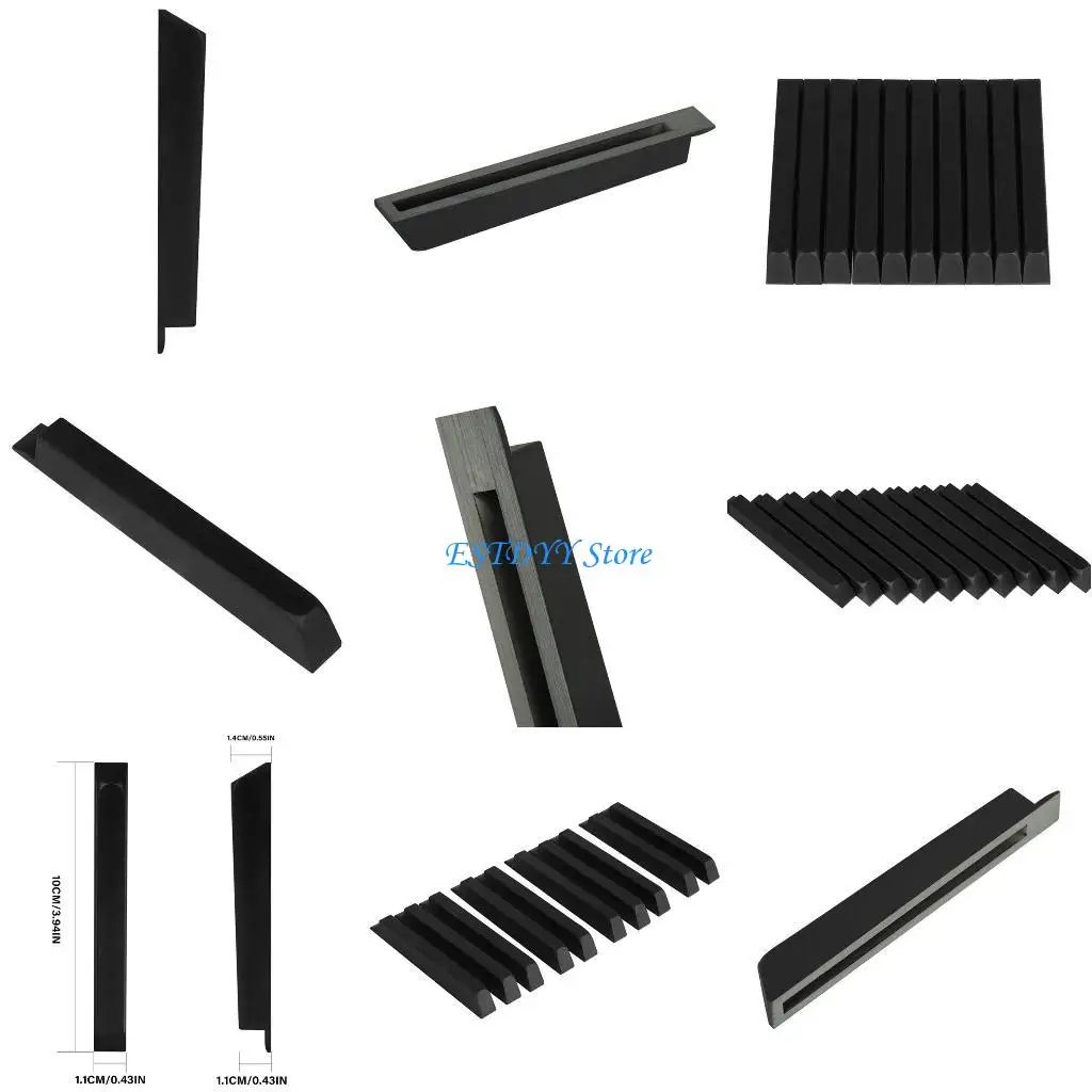 

G6DE 10Pcs Plastic Piano Keytops Black Piano Keys Flats Repair Replacement Parts