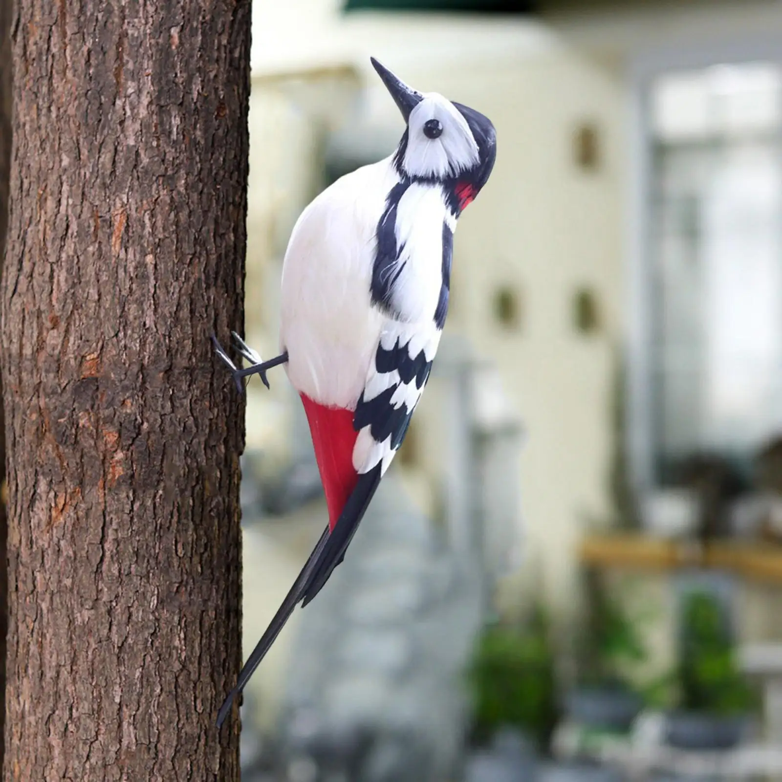 Simulation Woodpecker Decorative PE Bird Figurine Ornament for Outdoor Yard Garden Fairy Accessory