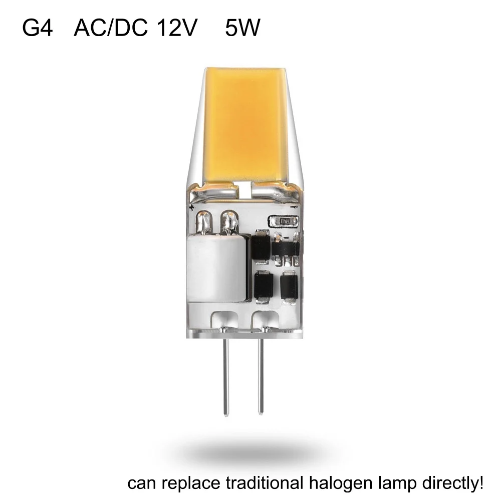 5W LED G4 Lamp, AC/DC 12V , Silicone material which can replace traditional halogen light directly.