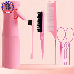 8pcs Hair Comb Set for Women Nylon Bristle Brushes Rat-Tail Teasing Combs Edge Control Brushes Professional Hair Kitting Tools