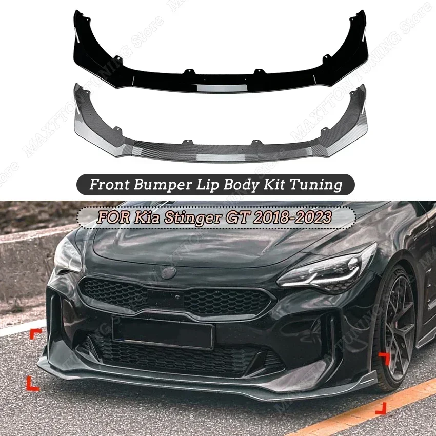 For Kia Stinger GT 2018 2019 2020 2021 2022 2023 Front Bumper Lip Splitter Spoiler Body Kit Diffuser Tuning Car Accessories