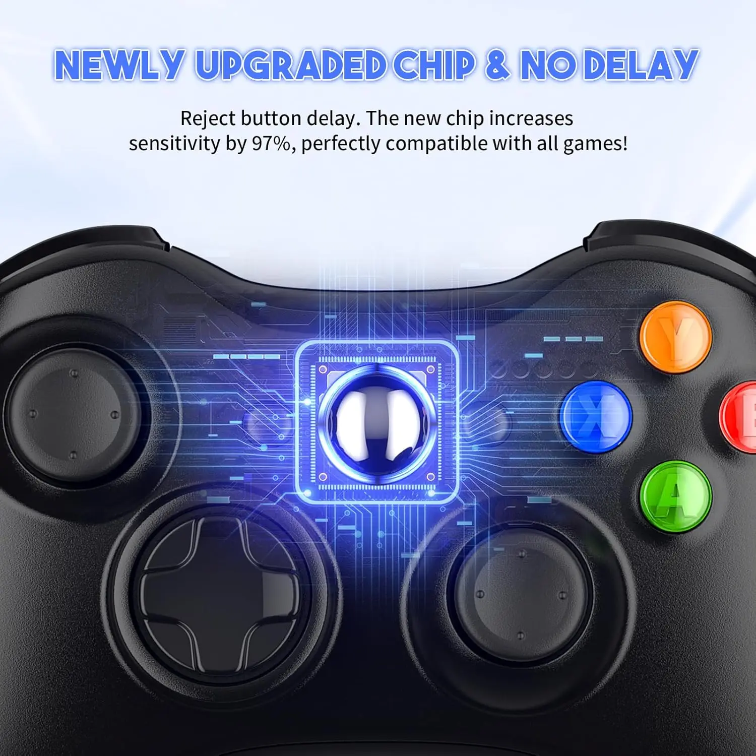 وحدة تحكم لاسلكية 2.4G لوحدة تحكم Xbox 360 مع اهتزاز للوحة ألعاب Xbox 360 النحيفة للكمبيوتر الشخصي WIN 7/8/10 عصا التحكم Joypad