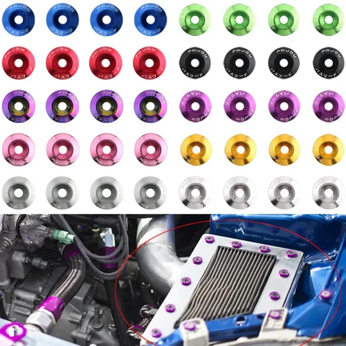 Imagen 2 del producto JDM-sujetadores hexagonales modificados para coche, arandela de parachoques, tornillos cóncavos del motor, arandela de guardabarros, pernos de matrícula, estilo de coche, 10 piezas, M6