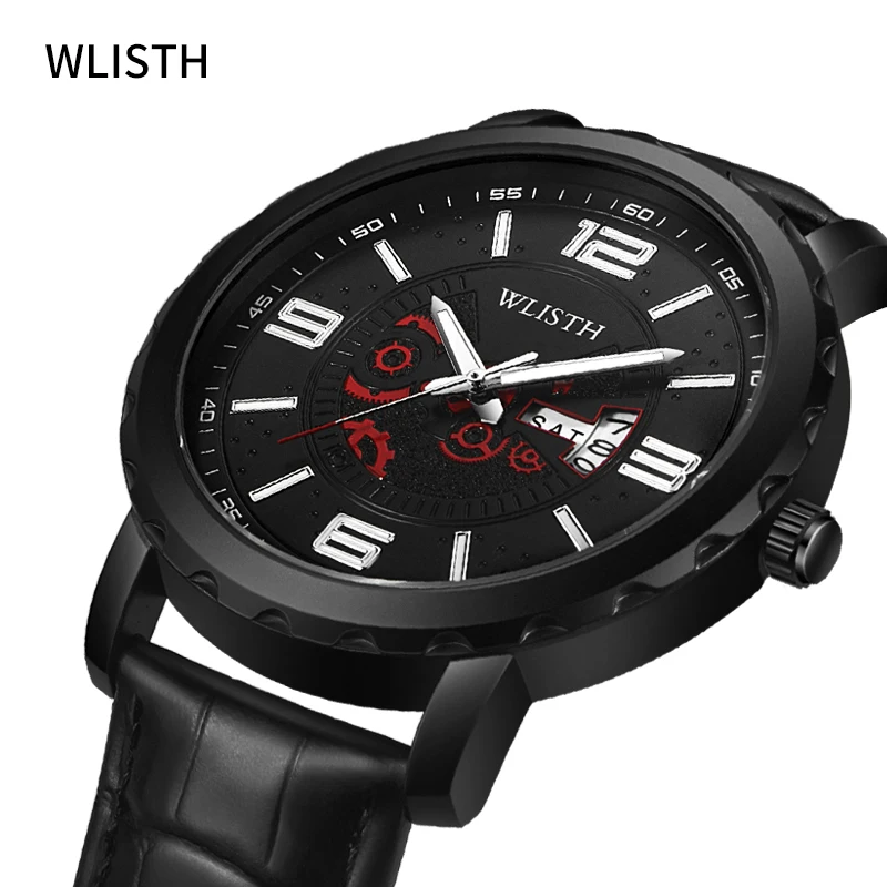 

Роскошные брендовые мужские часы, водонепроницаемые спортивные наручные часы, кварцевые часы, кожаные часы в стиле милитари, Reloj Hombre Relogio Masculino