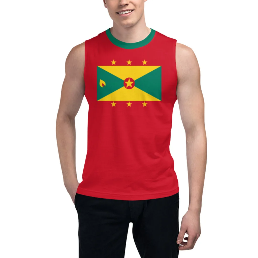 Sleeveless T-shirt Grenada Flag 3D Men's Boys Tshirt Gyms Tank Tops Fitness Joggers Basketball Training Vest