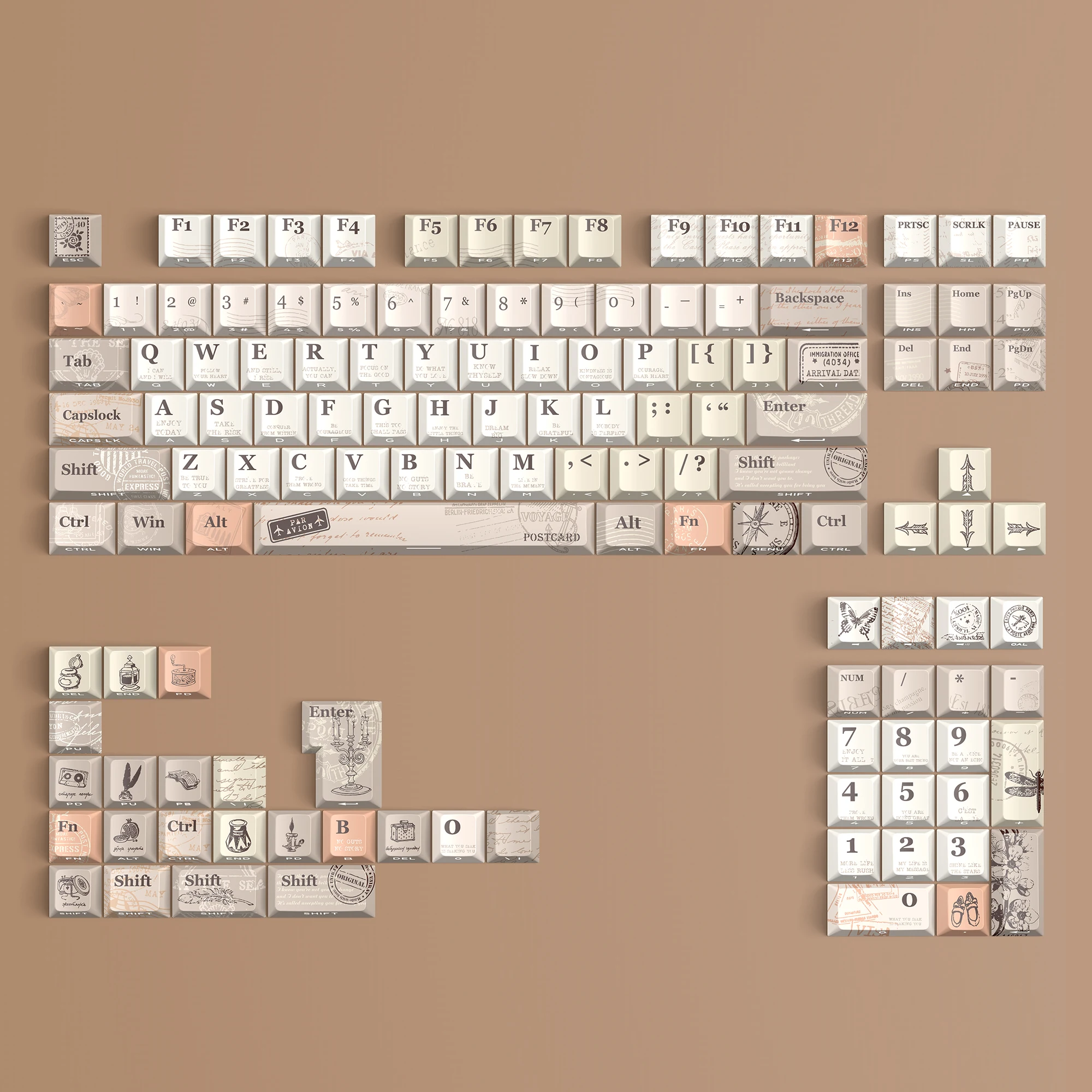 130 keys post stamping full set Dyesub print PBT keycaps cherry profile for 60 64 68 84 87 layouts keyboard