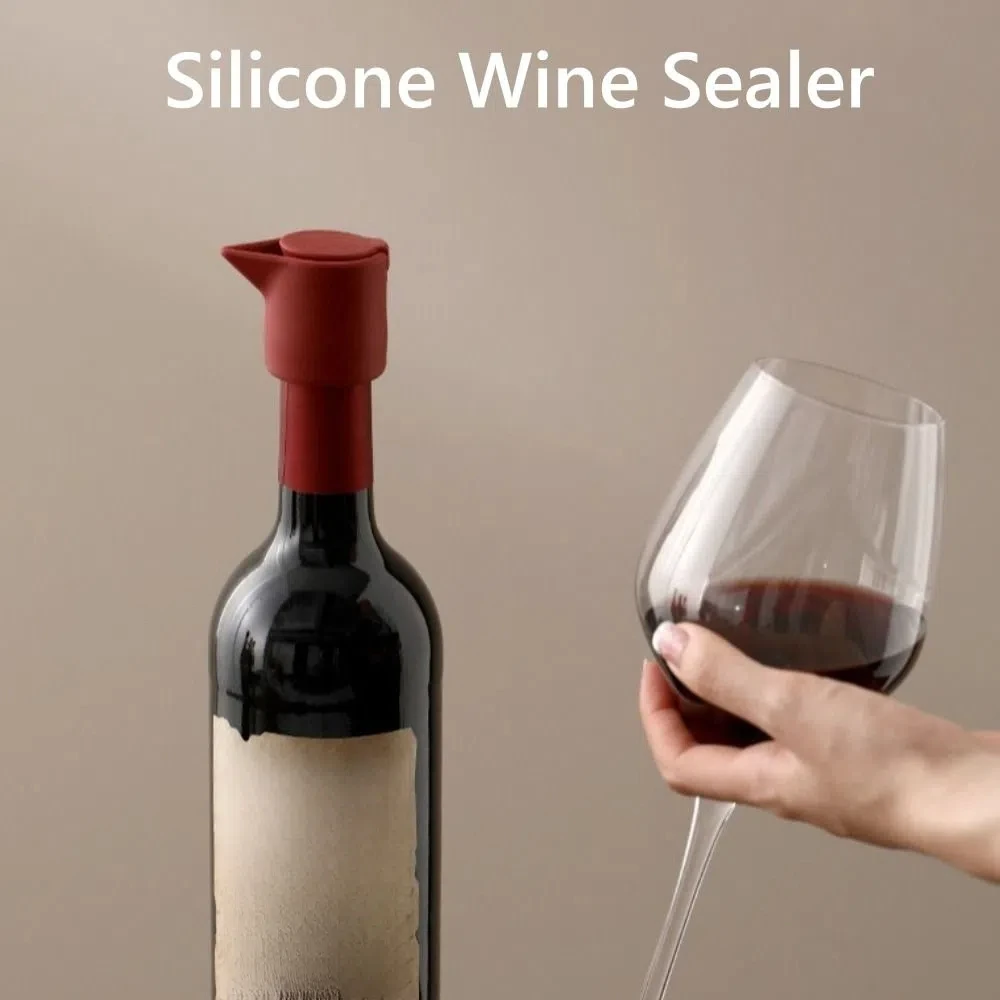 

Silicone Wine Sealer Dispensers Red Green Coffee Reusable Bottle Stopper Easy to Remove Party Favor Preservation Cover Cap